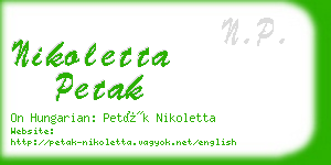 nikoletta petak business card